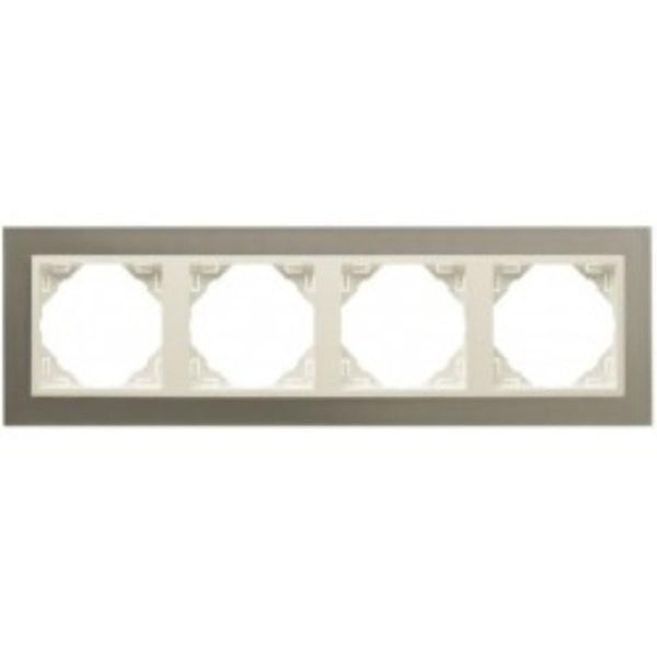 FOUR-GANG FRAME TITANIUM/PEARL image 1