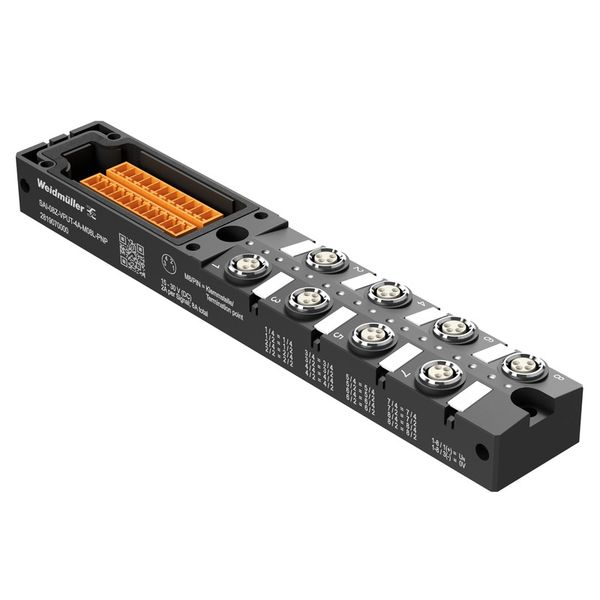 Sensor-actuator passive distributor, M8, LED: Yes, Number of poles: 4, Number of contact sockets: 8 image 1