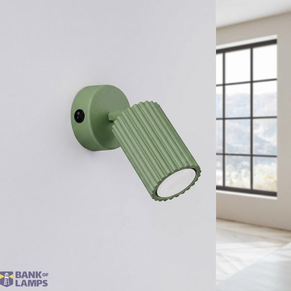 Wall lamp KARBON sage with a switch image 7