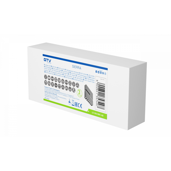 LED luminaire SIERRA, 18 W, 1620 lm, 4000K, IP20, black image 2