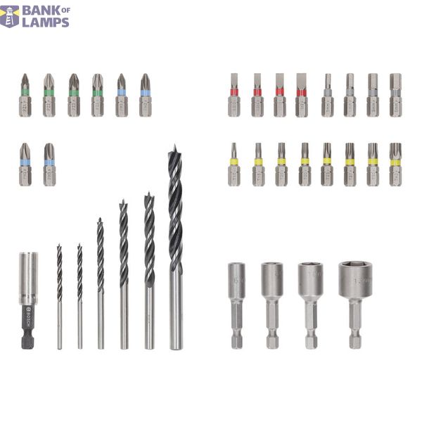 35-piece drill and screwdriver bit set PH1; PH2; PH3; PZ1; PZ2; PZ3; SL3; SL4; SL5; SL6; H3; H4; H5; H6; T10; T15; T20; T20; T25; T27; T30; T40 with display image 1