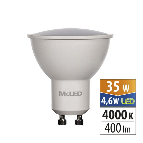 LED bulb GU10, 4.6W, 4000K, CRI80, lit. angle 110°, use 360° 400lm image 1