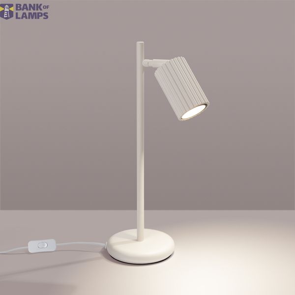 STYLISH CARBON DESK LAMP WITH A GROOVED BEIGE LAMPSHADE AND A SWITCH ON THE CABLE image 10