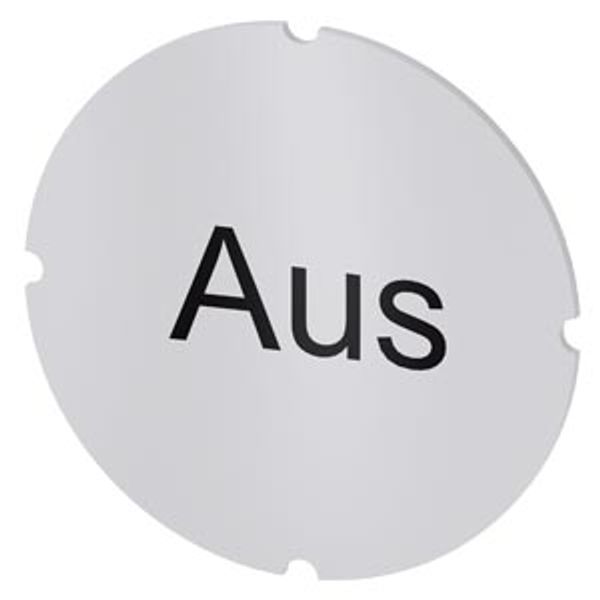Inscription plate for illuminated pushbutton, round, milky, labeling: Aus image 1