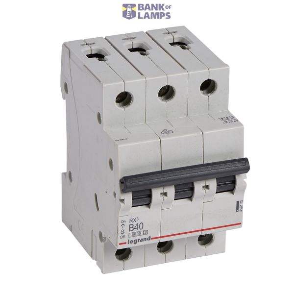 MCB RX³ 6000 - 3P - 400V~ - 40 A - B curve - prong/fork type supply busbars image 2