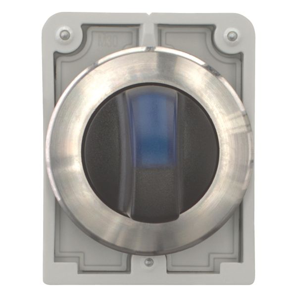 M30I-FWLK3-B Illuminated selector switch actuator, RMQ-Titan, with thumb-grip, momentary, 3 positions, Blue, Front ring stainless steel image 10