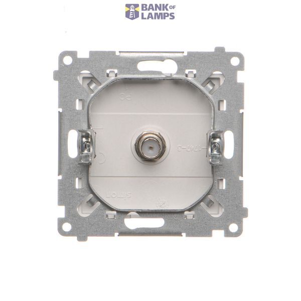 Cover for double socket with earthing - for Premium frames, Silver matt, metalic image 1