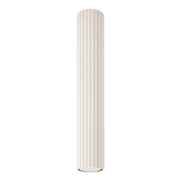 CYLINDRICAL BEIGE CEILING LAMP 40 CM CARBON VERTICAL PATTERN GU10 image 1