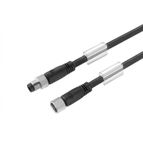 Sensor/actuator line, Connecting line, M8 / M8, Number of poles : 3, 1 m, pin, straight - socket, straight, Shielded: No, LED: No, Sheath material: PUR, Halogen: No image 1