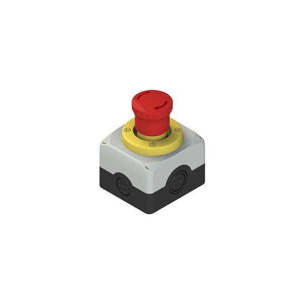 Complete unit with enclosure, emergency pushbutton, luminous disc and contacts image 1