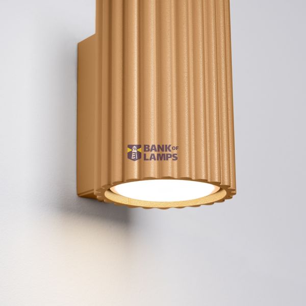 GOLDEN WALL LAMP WITH ELEGANT FLUTED LAMP SHADE IN INDUSTRIAL STYLE, KARBON FAMILY image 4