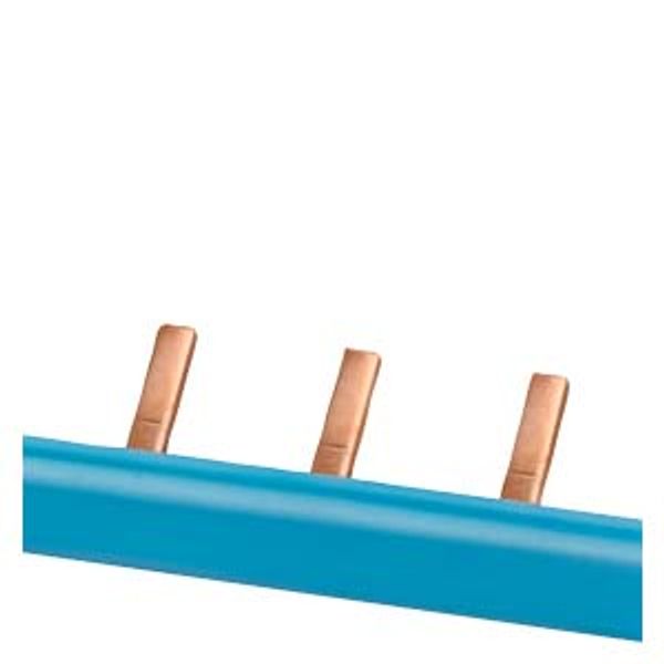 Pin busbar, 1-phase 10 mm², 13 pins, insulation blue image 1
