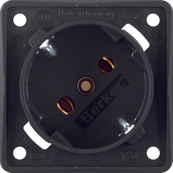 SCHUKO socket outlet 45°, with screw terminals, Int. module inserts, b image 1