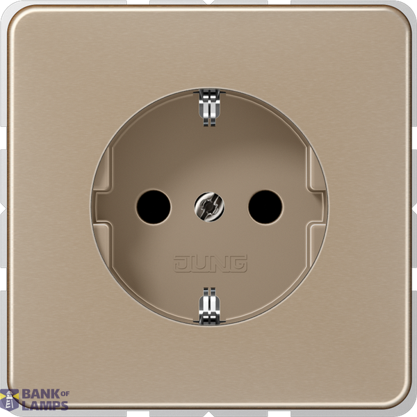 SCHUKO socket, 16 A 250 V ~, anodized aluminum, CD series, gold-bronze image 1