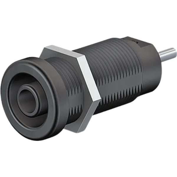 4 mm socket, flat plug connection, mounting Ø 12.2 mm, CAT IV, green, 66.9665-25 image 1