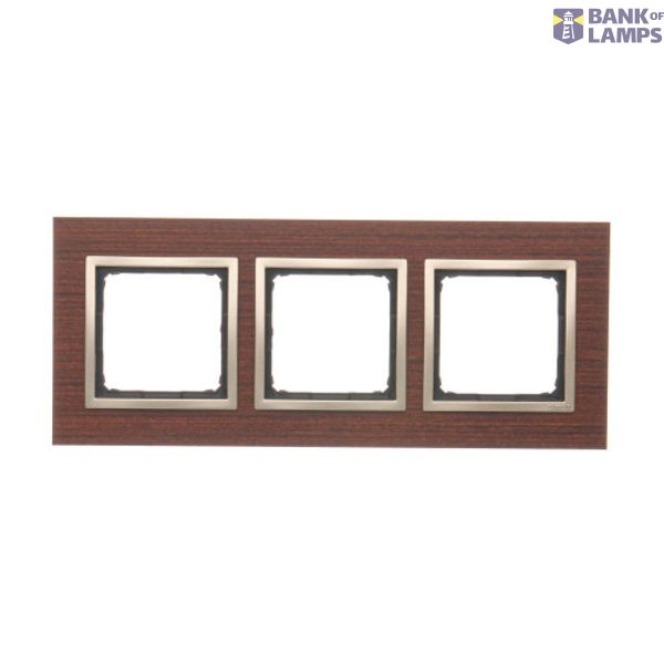 Triple frame, wood, Golden walnut image 1