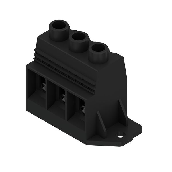 Printed circuit board terminals, 15.00 mm, Number of poles: 3, 90°, Solder pin length (l): 4.5 mm, tinned, black, Clamping yoke connection, Clamping range, max. : 50 mm², Box image 2
