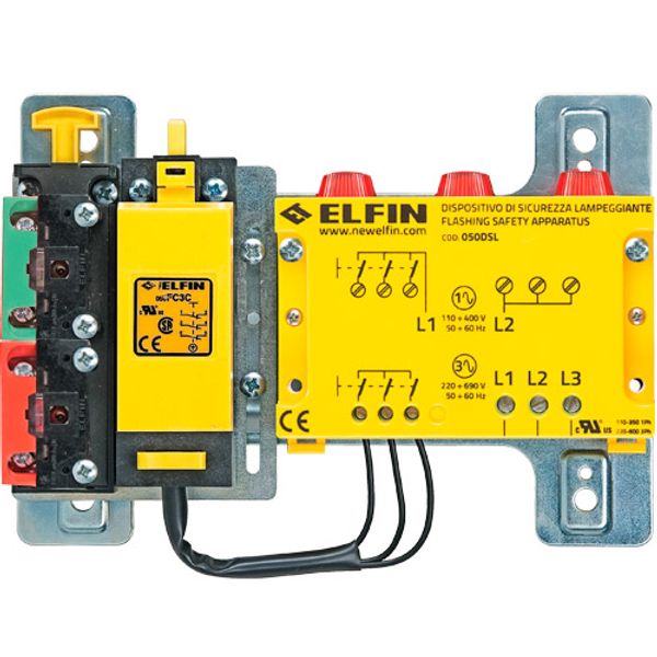 Three-phase flashing safety device 220-690V, interlock limit switch 1 N.O. + 2 N.C. aux. image 1