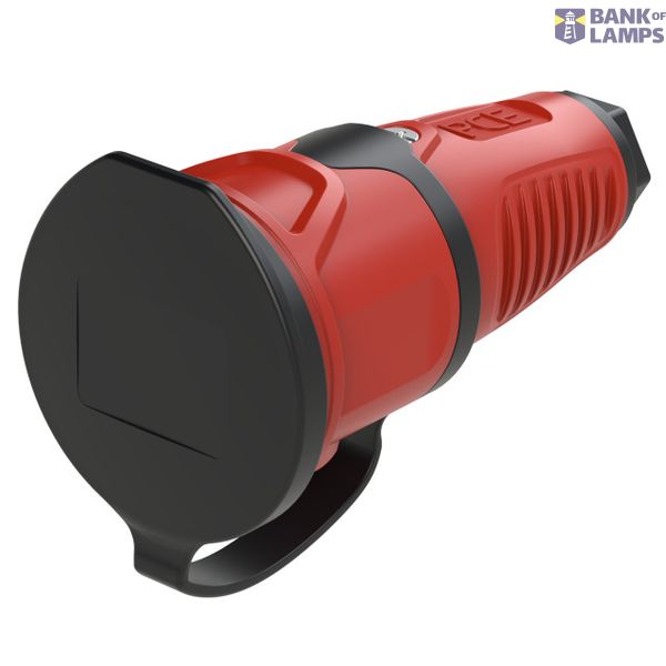 Red rubber socket 16A 230V IP54 image 2