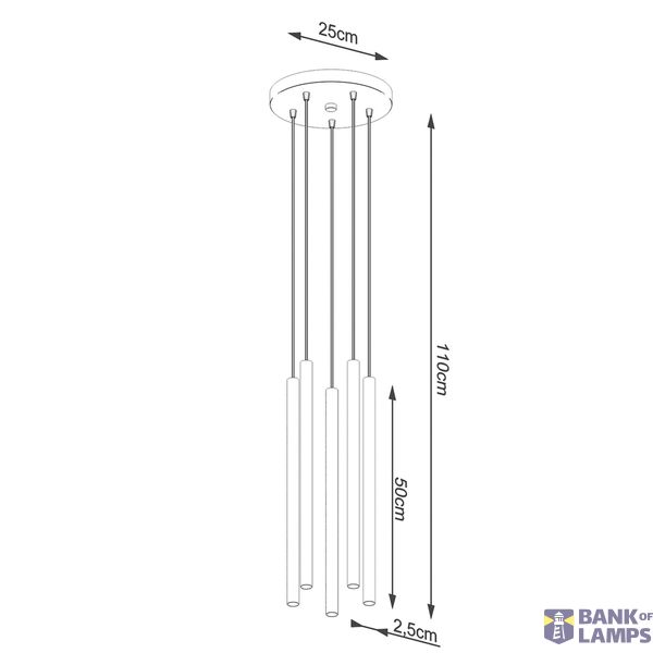 PASTELO 5P WHITE HANGING LAMP G9 5X8W IP20 image 8