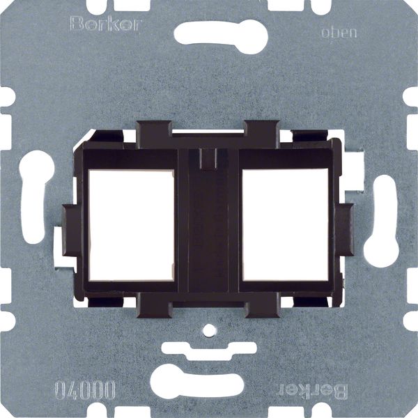 Supporting plate brown mounting device 2gang for modular jacks, com-te image 1