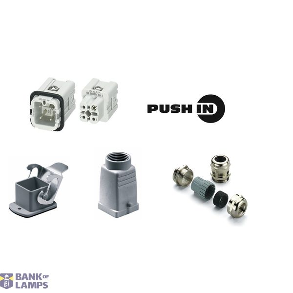 Industrial connectors (set), Series: HA, PUSH IN, Installation size: 1 image 1