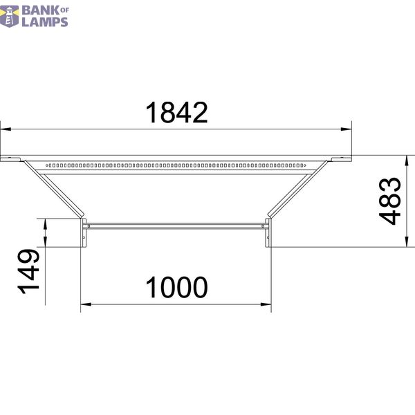 Add-on tee for cable ladder 110x1000 Steel Hot-dip galvanised zinc image 2