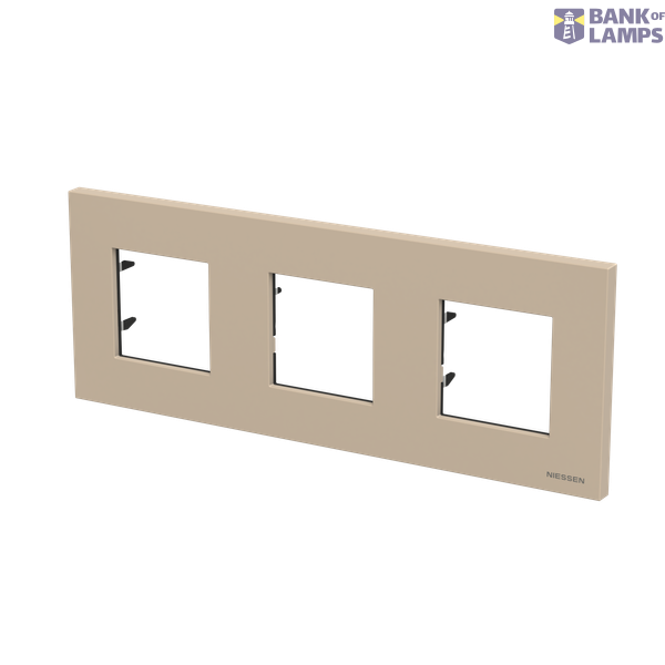 Frame 3-gang / 2+2+2-modules - IP44 - Champagne image 2
