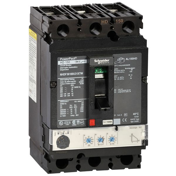 POWERPACT HJ 3P MICROLOGIC 3.2 100A image 1