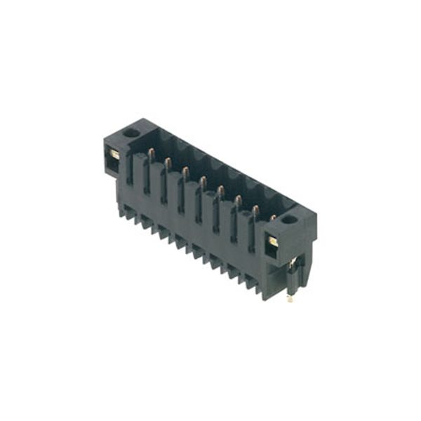 PCB plug-in connector, male header, Solder flange, THT/THR solder connection, 3.50 mm, Number of poles: 4, 180°, Solder pin length (l): 1.5 mm, tinned, black, Tape image 1
