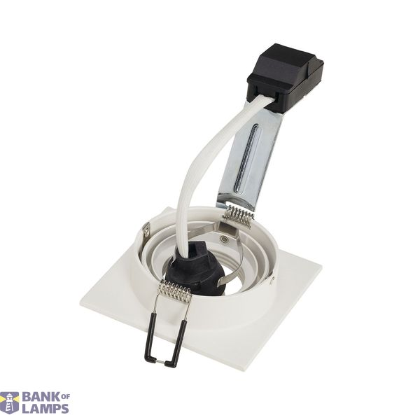 PIREQ GU10 SQUARE Downlight, white, max. 50W, incl. clip springs image 1