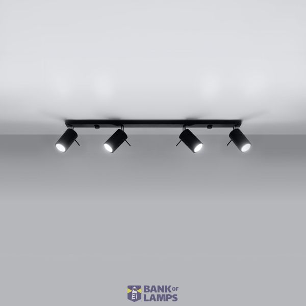 RING CEILING LAMP 4L BLACK GU10 4X40W IP20 image 3
