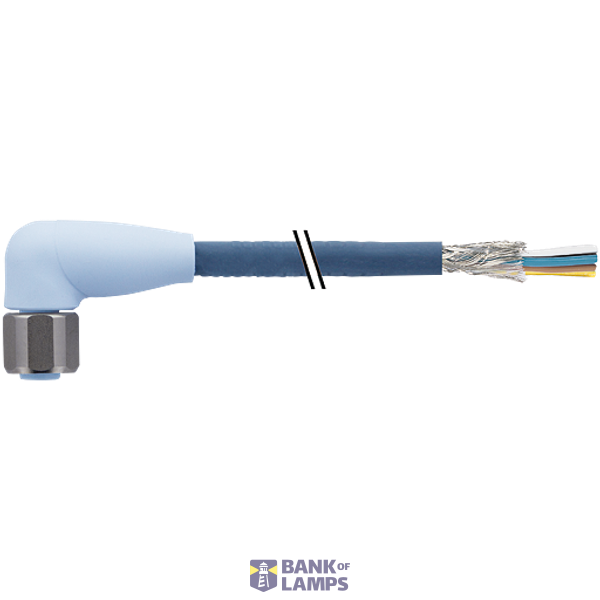 M12 female 90° A-cod. with cable shielded F&B Pro TPE-S 8x0.25 bu 10m image 1