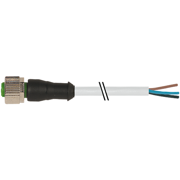 M12 female 0° A-cod. with cable PVC 3x0.34 gy UL/CSA 35m image 1