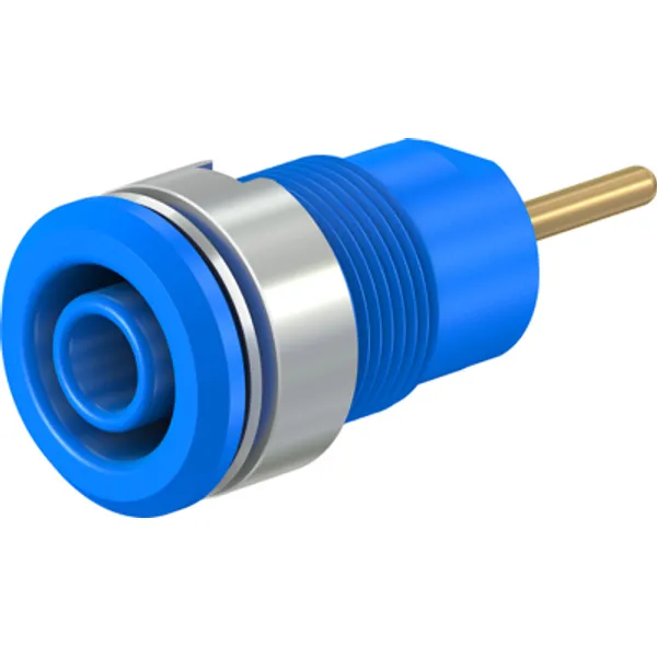 4 mm socket, round plug connection, mounting Ø 12.2 mm, CAT III, blue, 23.3010-23 image 1