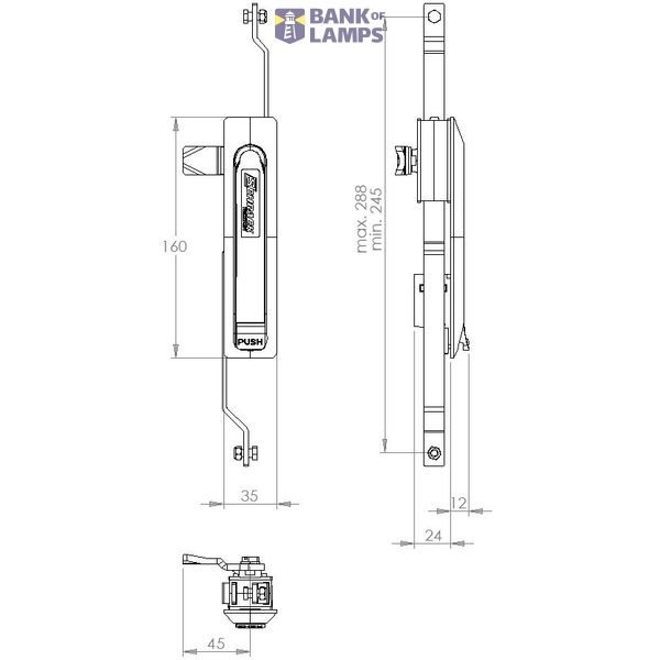 Mini-Swing handle with Push-button for WST image 2