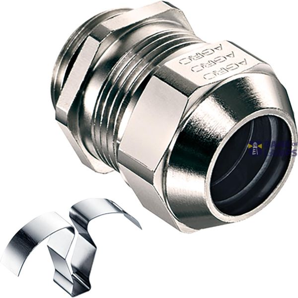 Cable gland PROGRESS EMC easyConnect M25x1.5, brass cable Ø12.5-20.5mm image 1