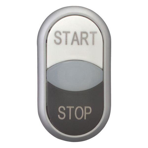 M22-DDL-WS-GB1/GB0 Double actuator pushbutton, RMQ-Titan, Actuators and indicator lights non-flush, momentary, White lens, white, black, inscribed, Bezel: titanium, STAR image 9