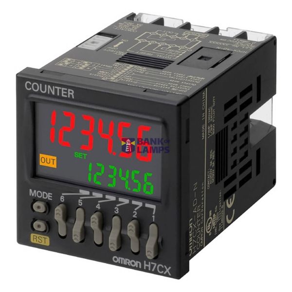 Counter, DIN 48x48 mm, IP66, 6 preset & 6 actual count digits, multifu H7CX7024D image 2