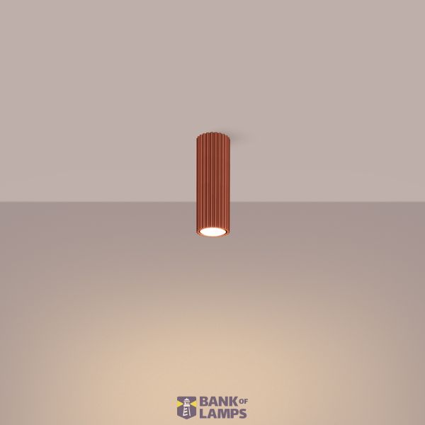 SPOT WITH A RED GROOVED LAMPSHADE FROM THE KARBON SERIES ON GU10 image 8