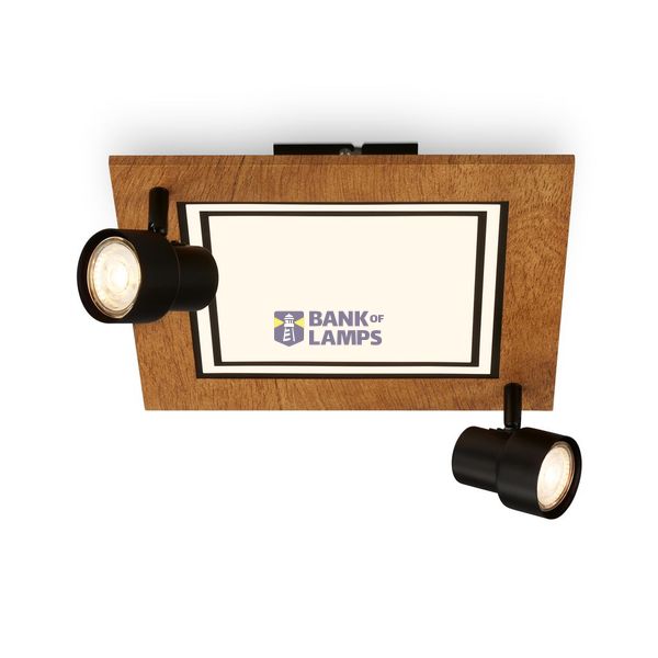 LED Deckenleuchte,schwarz-holzfarben,2xGU10+LED image 1