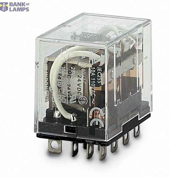 Relay, plug-in, 14-pin, 4PDT, 10 A, LED indicator, test button LY4 5097B image 1