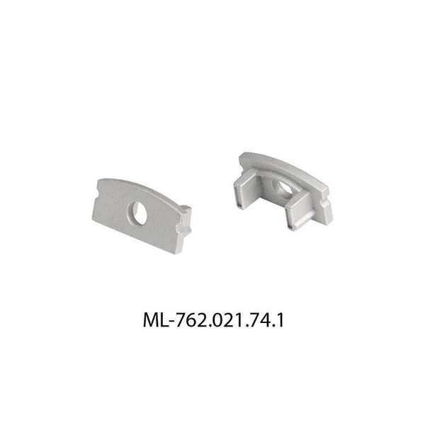 End cap for PH2 with hole, silver color, 1pc image 1