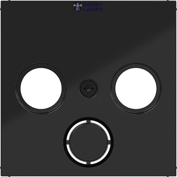 Central plate antenna socket 2/3-hole, extension, A.x/C.x, black glossy. image 1