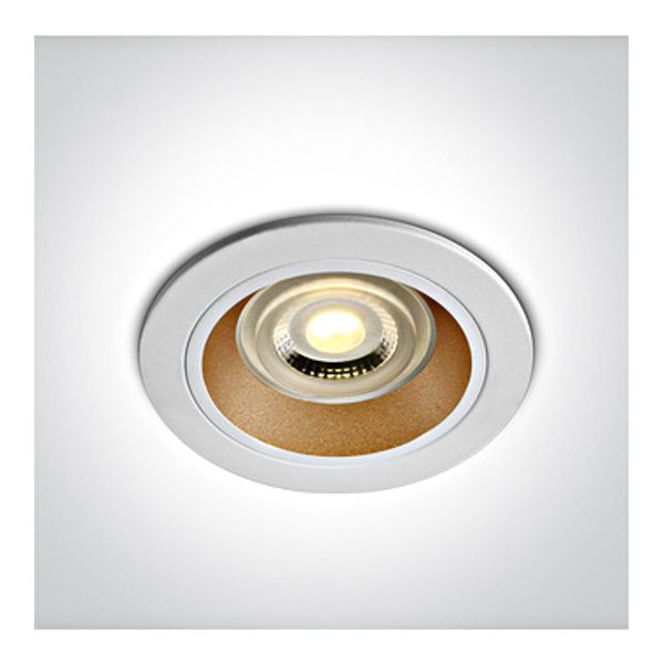 10105ALG/W/BS WHITE GU10 10W BRASS REFLECTOR DARK LIGHT image 1