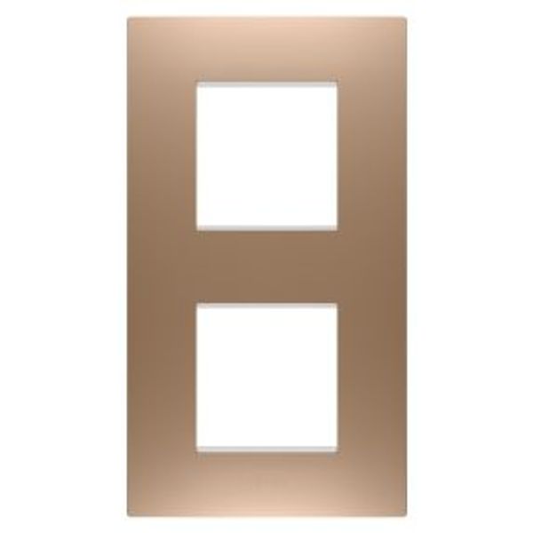 EGO INTERNATIONAL PLATE - IN PAINTED TECHNOPOLYMER - 2+2 MODULES VERTICAL - SOFT COPPER - CHORUSMART image 1
