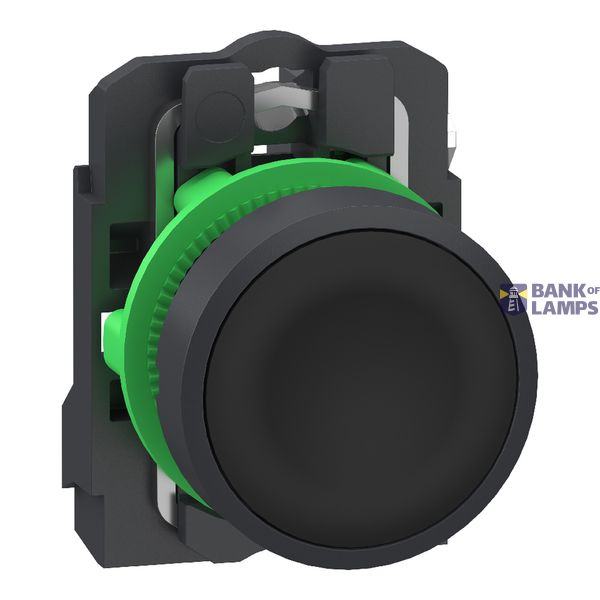 Plastic PB black flush 1 NO Push-in image 1