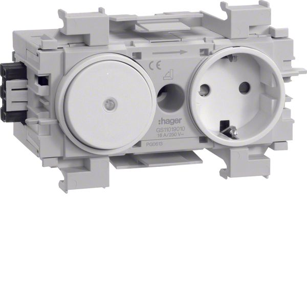 Socket-outlet+Switch Wago f-mount pw image 1