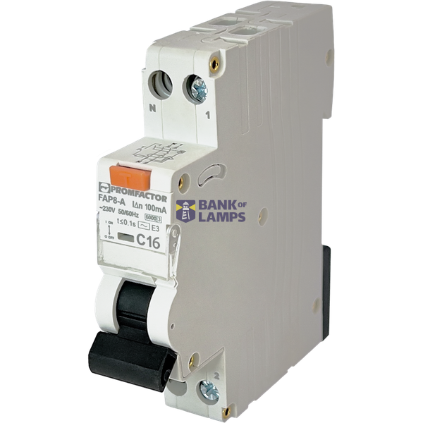 Residual current circuit breaker with over-current protection FAP8-A "С" 16А/0,1A 1P+N 6кА image 1