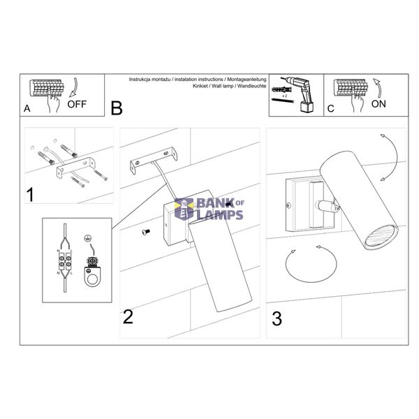 WALL LAMP DIREZIONE WHITE GU10 1X40W IP20 image 6